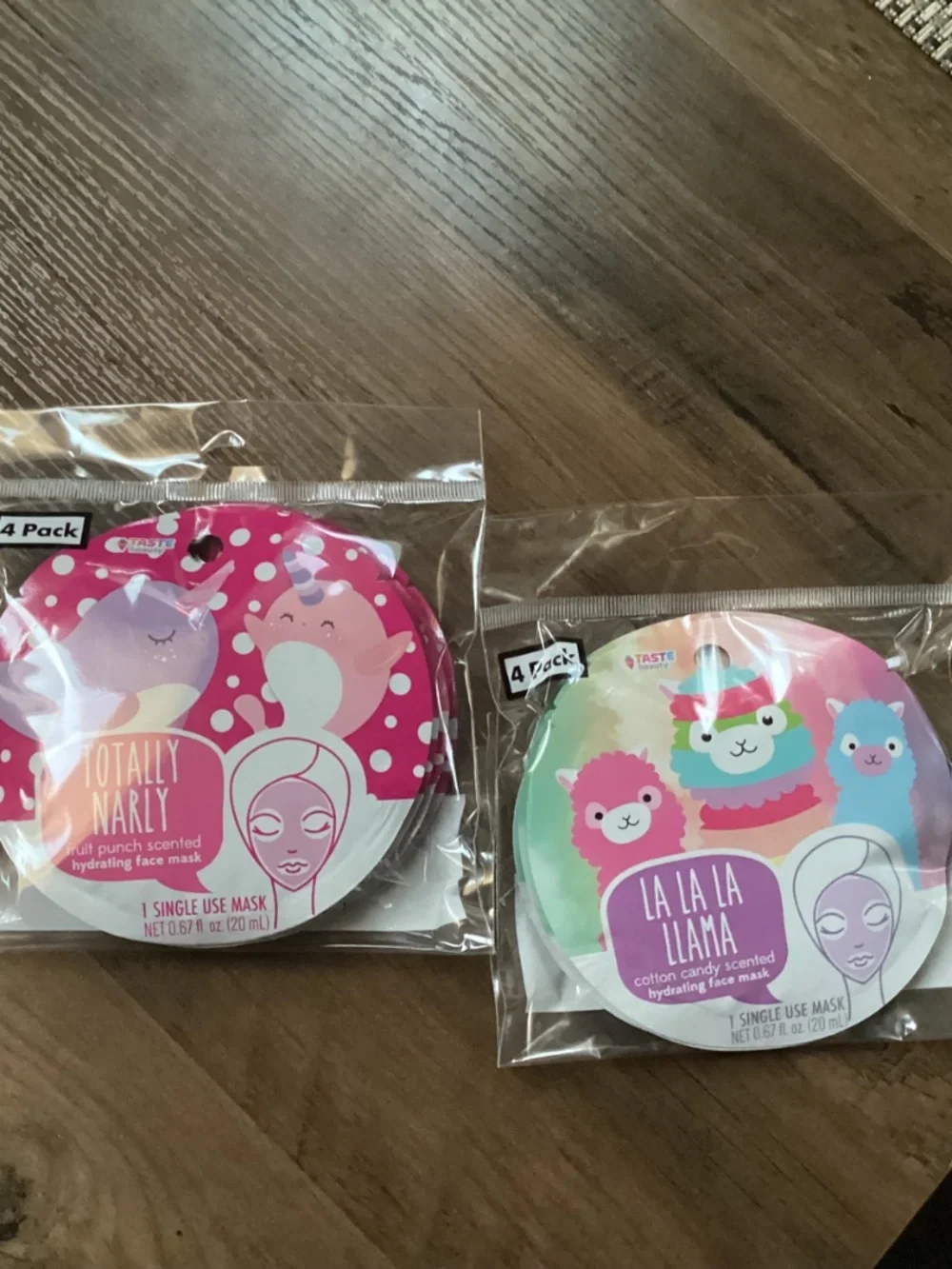 Taste Beauty Scented Masks Bundle New 20 ml each mask  2 packs=8 masks total